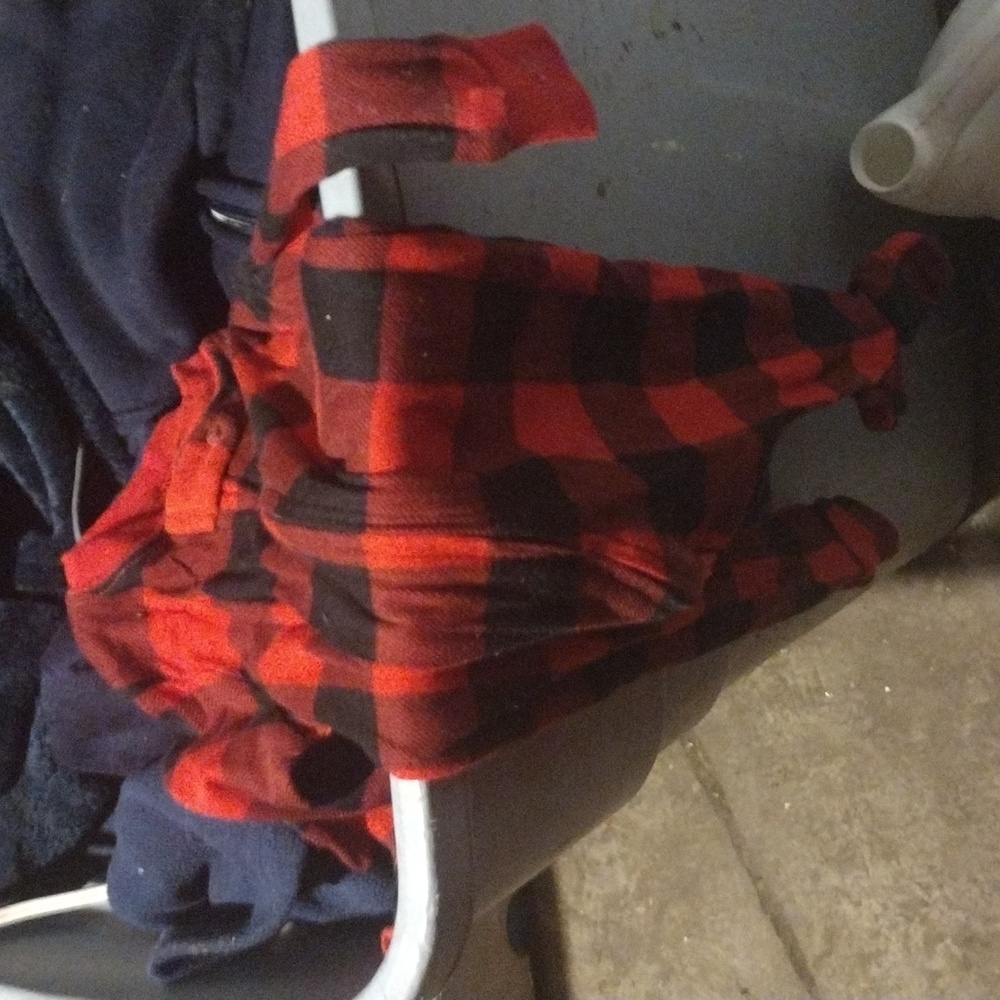 Holiday Time Onesie Red And Black Square long sleeve pajamas